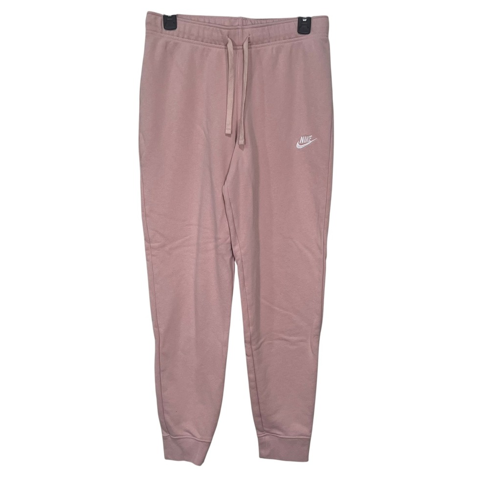 Nike Pink Jogger Sweatpants Womens Medium Fleece Lounge Athleisure Joggers